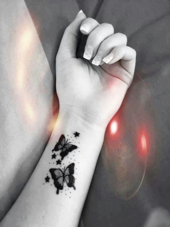 Cute Butterfly Tattoos On Wrist For Girls