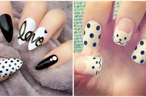 polka dots nail art