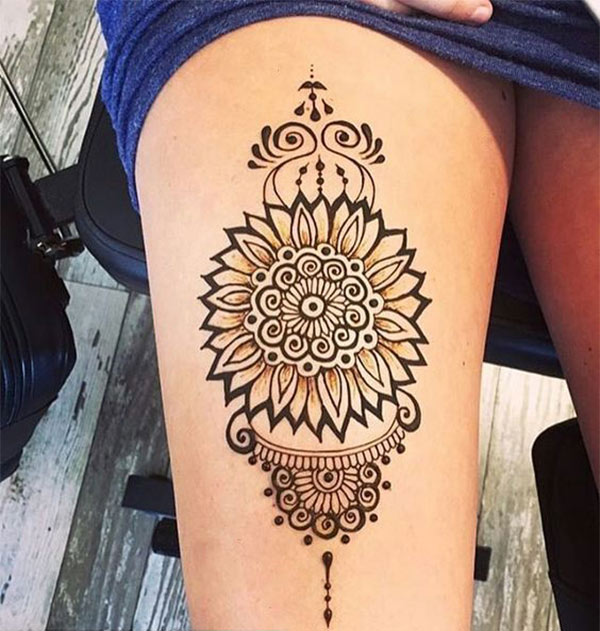 13 Amazing Thigh  Henna  Mehndi  Tattoo Art Designs