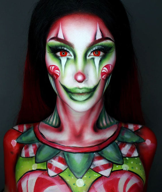 Christmas Clown halloween makeup ideas