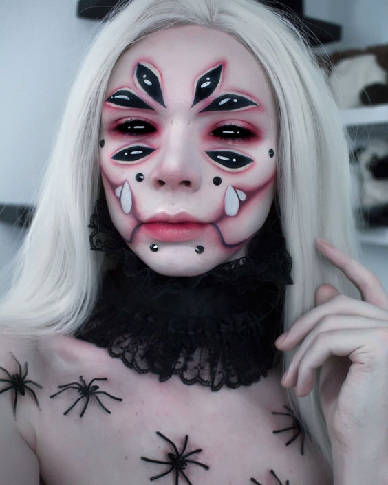 The Scary Multi-eyed halloween makeup ideas