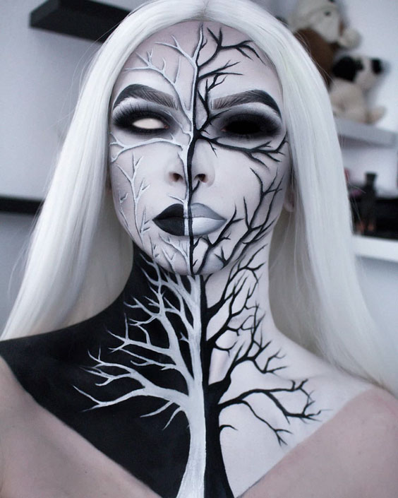 Withered Mocohrome Tree halloween makeup ideas