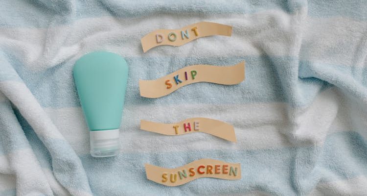Tube of sunscreen with a reminder: 'Don't Skip Sunscreen' for sun protection and skincare.
