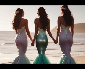 Styling mermaid dresses.