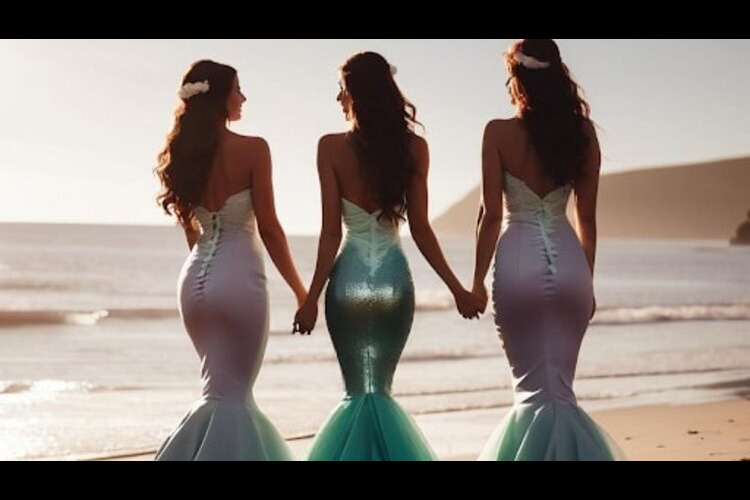 Styling mermaid dresses.