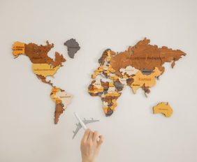 World map gift for travellers.