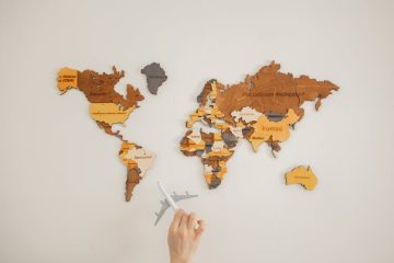 World map gift for travellers.