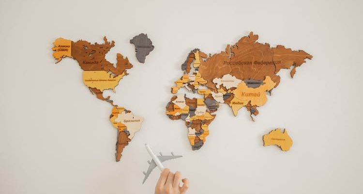 World map gift for travellers.