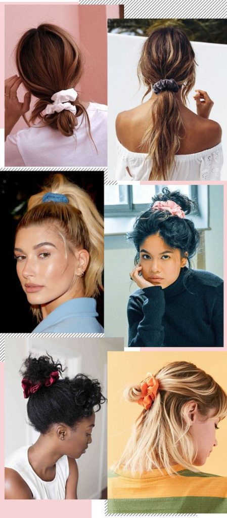 Scrunchie styles for everyday hair.