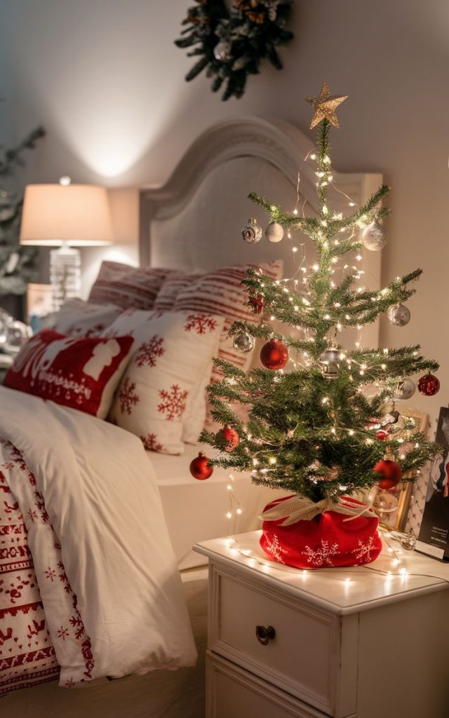 Festive bedroom decor idea.