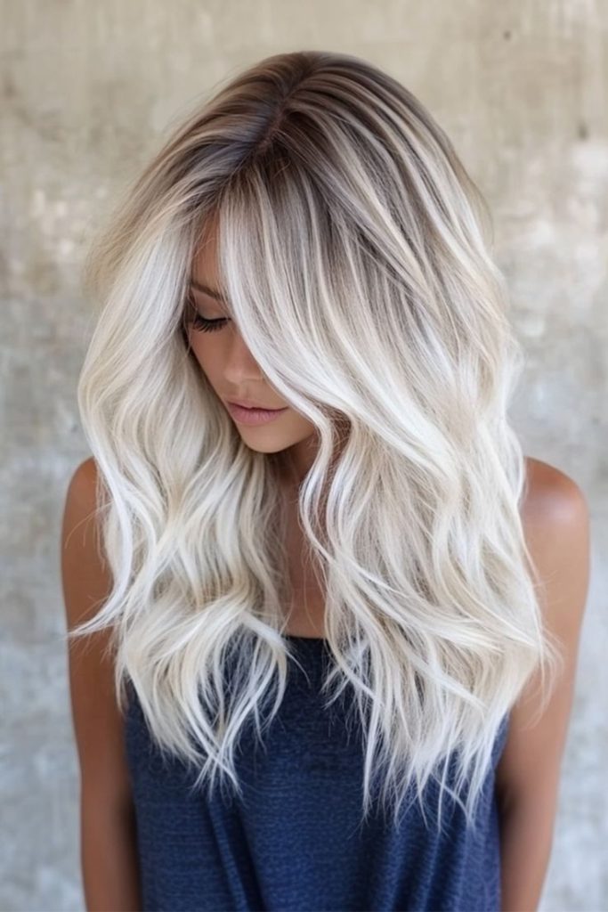 Icy platinum hair.