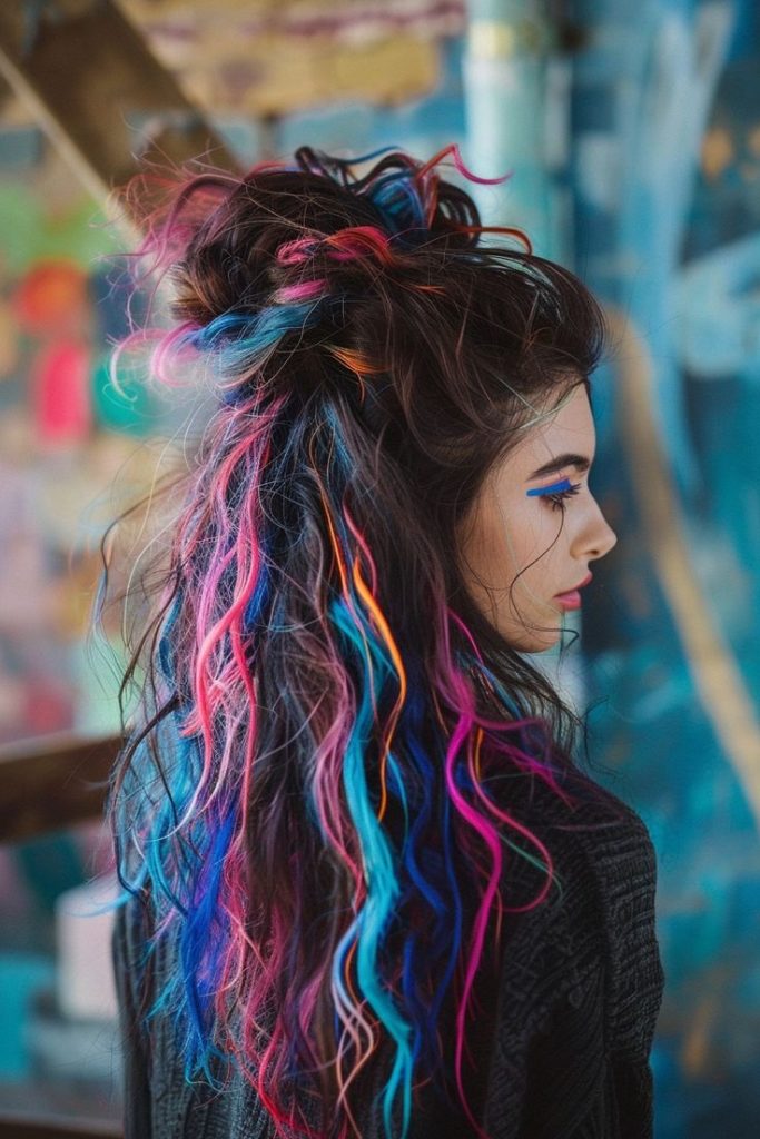 Neon hair color trend.