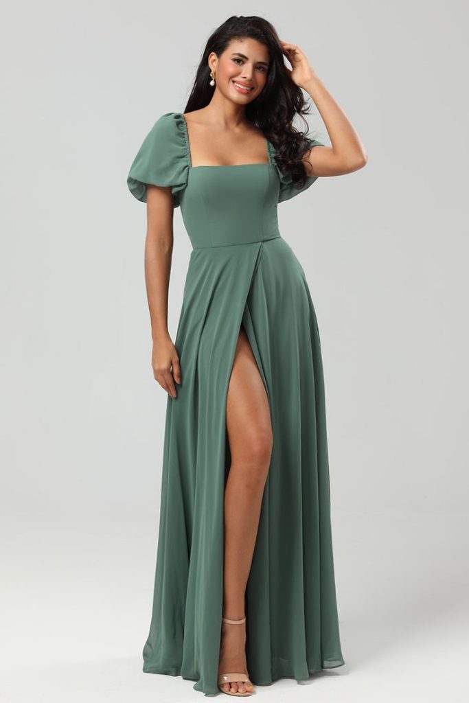 Comfortable chiffon bridesmaid dress.